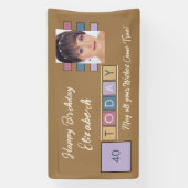 Geburtstag jedes Zeitalter hinzufügen Fotoname Bra Banner (Vertikal)