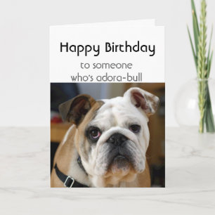 Geburtstag Jemand Adorable Niedliche Bulldog Hunde Karte