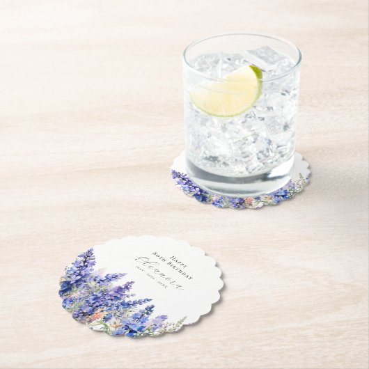 Geburtstag Juli Blume Larkspur Custom Untersetzer (Vor Ort)