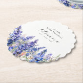 Geburtstag Juli Blume Larkspur Custom Untersetzer (angewinkelt)