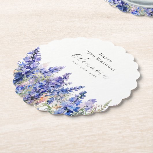 Geburtstag Juli Blume Larkspur Custom Untersetzer (angewinkelt)