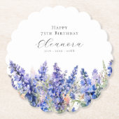 Geburtstag Juli Blume Larkspur Custom Untersetzer (Vorderseite)