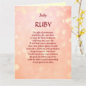 Geburtstag Juli Ruby Gruß Karte (Gelbe Blume)