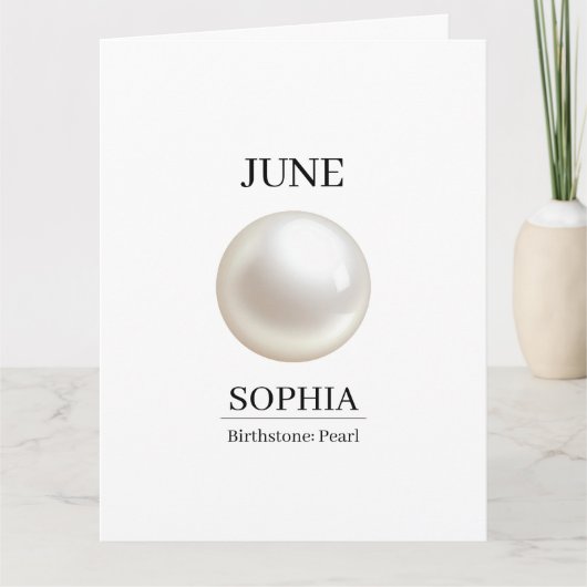 Geburtstag June Pearl Karte (Vorderseite)