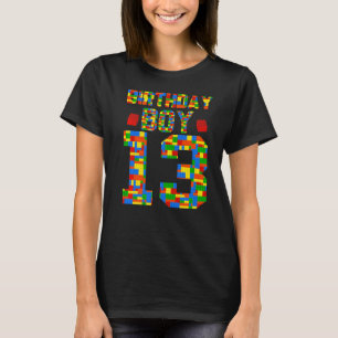 Geburtstag Junge 13 Brick Builder Blocks Master Bu T-Shirt