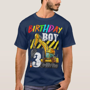 Geburtstag Junge 3. Bagger 3 Jahre alter Bau T-Shirt