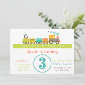 Geburtstag (Junge) Einladung zum Zügen (Stehend Vorderseite)