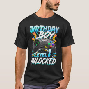 Geburtstag Junge Stufe 1 Entsperrtes Videospiel Ge T-Shirt