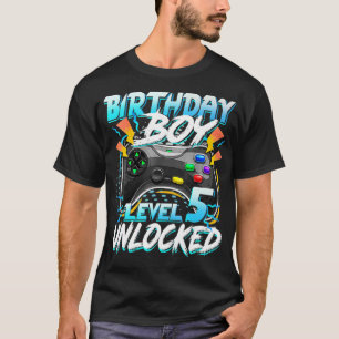 Geburtstag Junge Stufe 5 Entsperrtes Videospiel Ge T-Shirt