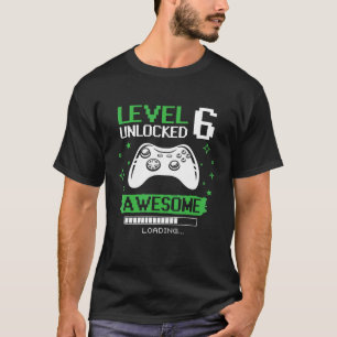 Geburtstag Junge Stufe 6 Entsperrtes Videospiel Ge T-Shirt