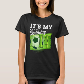Geburtstag Junge T-Shirts 14 Fußball sein Mein 14.