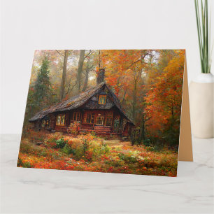 GEBURTSTAG KABIN AUTUMN WOODS GREETCARD KARTE