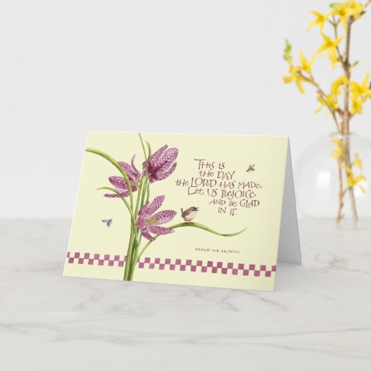 Geburtstag/karierte Liege Karte (Gelbe Blume)