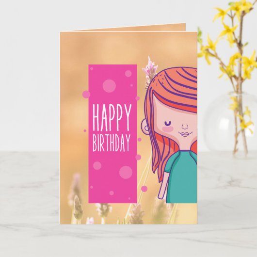 Geburtstag Karte (Gelbe Blume)