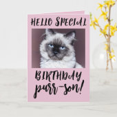 GEBURTSTAG KATSIAMESE PERSIAN GREETING CARD KARTE (Gelbe Blume)
