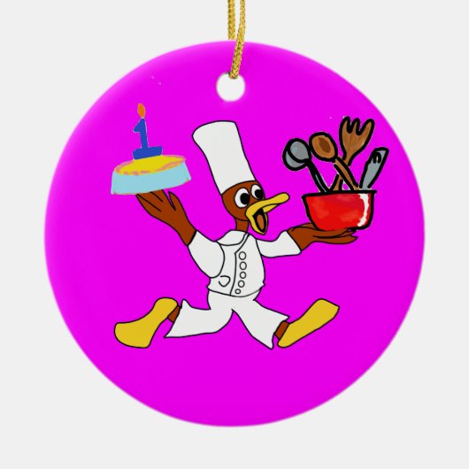 Geburtstag Keramik Ornament (Vorne)