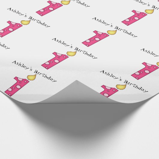 Geburtstag Kerzen-Ein jährig Geschenkpapier (Ecke)