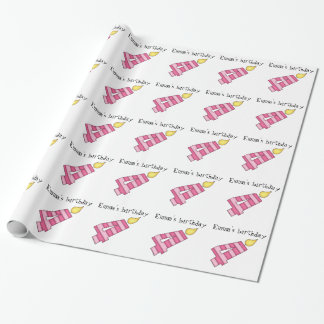 Geburtstag Kerzen-Vier Jahre alt/personifizieren Geschenkpapier