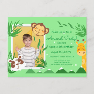 Geburtstag Kinder Tiere, Foto Tiere Geburtstag Postkarte