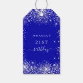 Geburtstag königsblau silber danke geschenkanhänger (Vorderseite)