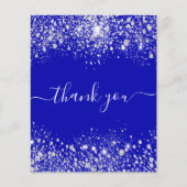 Geburtstag königsblauer Glitzer danke Karte (Vorderseite)