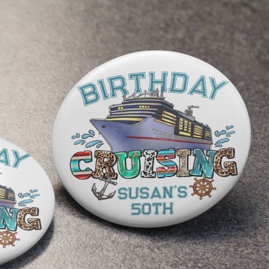 Geburtstag Kreuzfahrt Personalisiert Button