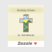 Geburtstag Kreuzpriester Personalisiert Aufkleber (Blatt)