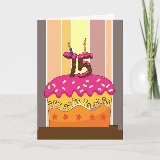 Geburtstag - Kuchen mit Kerzen 75 - 75. Karte (Vorderseite)