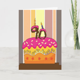 Geburtstag - Kuchen mit Kerzen 90 - 90. Karte