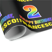 Geburtstag: kühl, Spaß, einfach, Regenbogen 2 Geschenkpapier (Rolleneckpunkt)