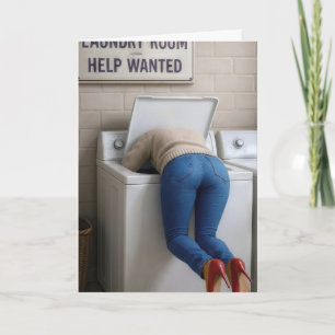 Geburtstag Kurze Frauenkopf in einem Wasch Karte