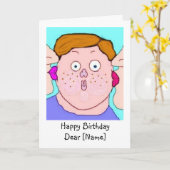 Geburtstag Kuss-Sehen kundenspezifische Karte (Gelbe Blume)