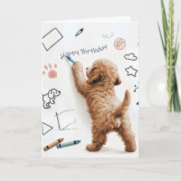 Geburtstag Labradoodle Doodle mit Crayons