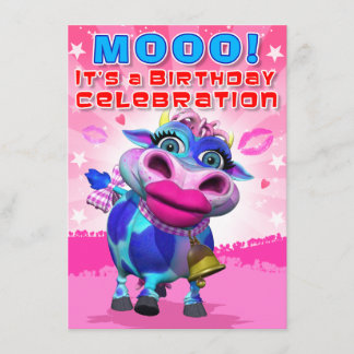 Geburtstag laden Kuss-MOO ein (das GiggleBellies) Einladung
