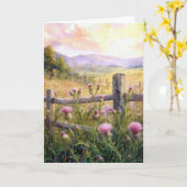 Geburtstag Land Rosa Disteln Karte (Gelbe Blume)