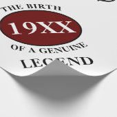 Geburtstag Legend Jahr Monogramm Anfangsname Vater Geschenkpapier (Ecke)