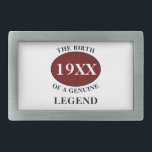 Geburtstag Legende jedes Jahr Spaß Vater schwarz r Rechteckige Gürtelschnalle<br><div class="desc">Vergnügen Sie sich jedes Jahr "Birth Of A Legend" Gürtelschnalle für diesen speziellen Papa. Fügen Sie das Jahr,  wie gewünscht,  in das Template-Feld,  um ein einzigartiges 40.,  50.,  60. oder jedes Geburtstagsgeschenk. Begleiten Sie dies mit den passenden Geschenken,  Party-Accessoires und Bekleidung,  die in unserem Shop erhältlich sind www.zazzle.com/store/thecelebrationstore</div>