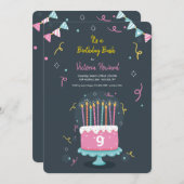 Geburtstag leuchtet Geburtstags-Party durch Einladung (Vorne/Hinten)