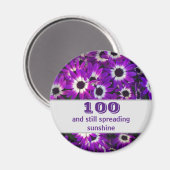 Geburtstag Lila Blume Meilenstein Feier Magnet (Vorderseite/Rückseite)