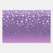 Geburtstag lila Glitzer Rosa Monogramm luxuriös Geschenkpapier Set (Vorderseite 2)