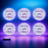 Geburtstag Lila Glitzer Runder Aufkleber