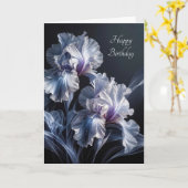 Geburtstag Lila Iris Karte (Gelbe Blume)