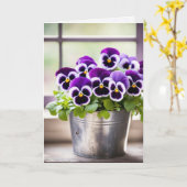 Geburtstag Lila Pansy Bouquet Karte (Gelbe Blume)