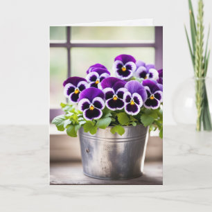 Geburtstag Lila Pansy Bouquet Karte