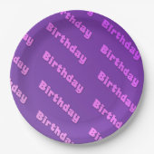 Geburtstag (lila) pappteller (Vorderseite)