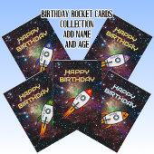 Geburtstag lila Rakete individuelle Name und Alter Geschenkpapier