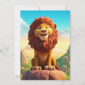 Geburtstag Löwe Personalisiert Name Alter Kinder Einladung (Rückseite)