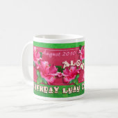 Geburtstag Luau Tassen-Rosa-Hibiskus Kaffeetasse (Vorderseite Links)