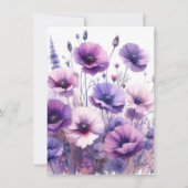 Geburtstag Luncheon Lila Hibiskus Blume Einladung (Rückseite)