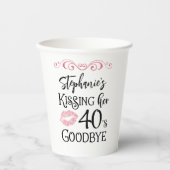 Geburtstag lustig Küssen eines Jahrzehnts Auf Wied Pappbecher (Vorderseite)